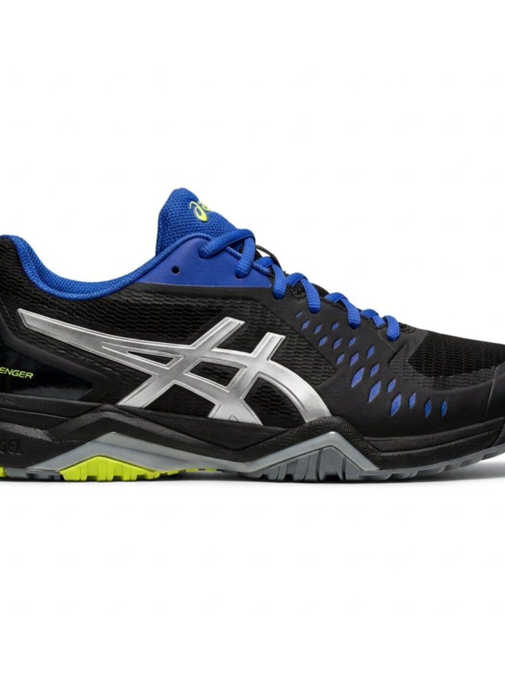 Asics Gel-Challenger 12 Tennis Shoes Mens Size 13 Black Blue Excellent 1041A045